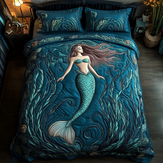 Mystic Mermaid 3-Piece Quilted Bedding Set NCU0DK7880