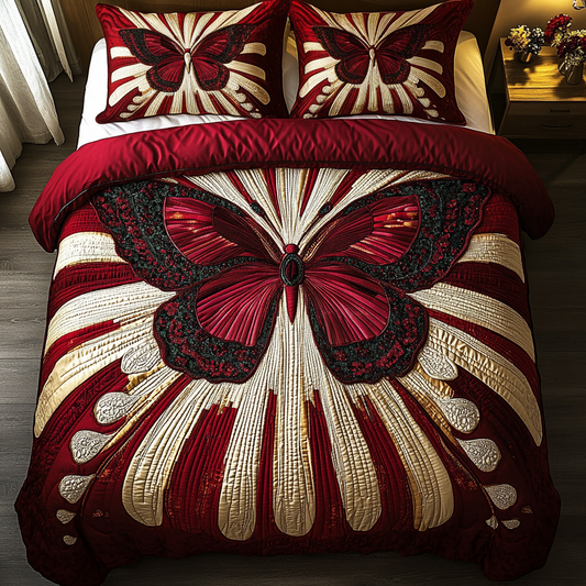 Mystic Monarch 3-Piece Quilted Bedding Set NCU0VH2171
