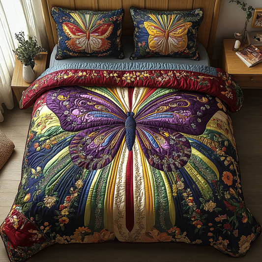 Mystic Monarch 3-Piece Quilted Bedding Set NCU0DV3197