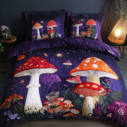 Mystic Mushroom 3-Piece Quilted Bedding Set NCU0DK8756