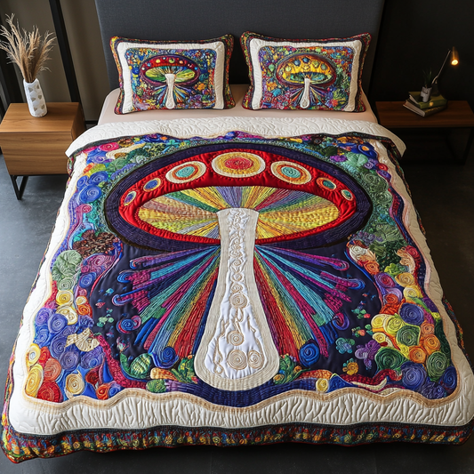 Mystic Mushroom 3-Piece Quilted Bedding Set NCU0VH2427