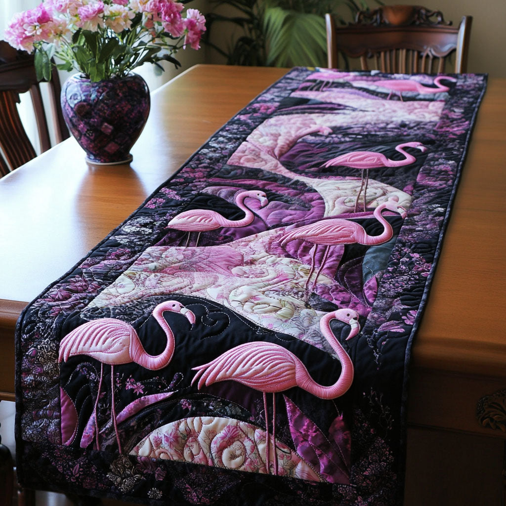 Mystic Night Flamingo Quilted Table Runner NCU0NT4931