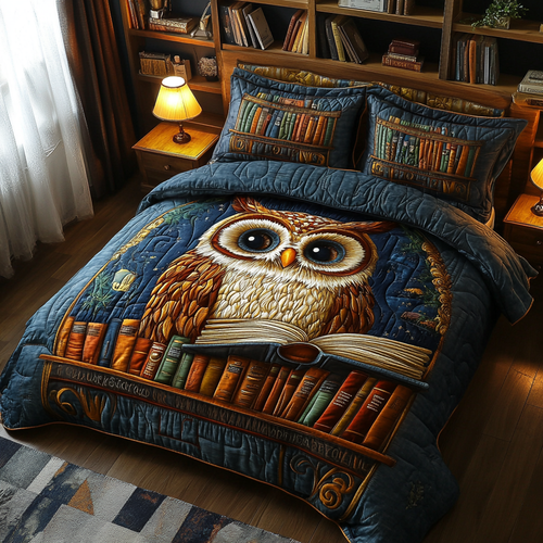 Mystic Owl 3-Piece Quilted Bedding Set NCU0DK7317