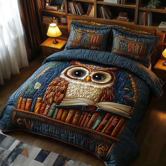 Mystic Owl 3-Piece Quilted Bedding Set NCU0DK7317