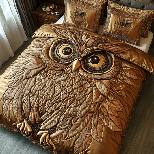 Mystic Owl 3-Piece Quilted Bedding Set NCU0DK7701