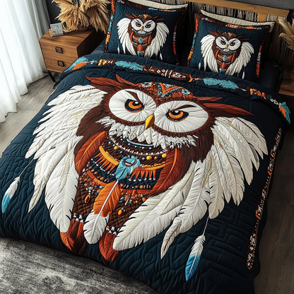 Mystic Owl 3-Piece Quilted Bedding Set NCU0VL2526