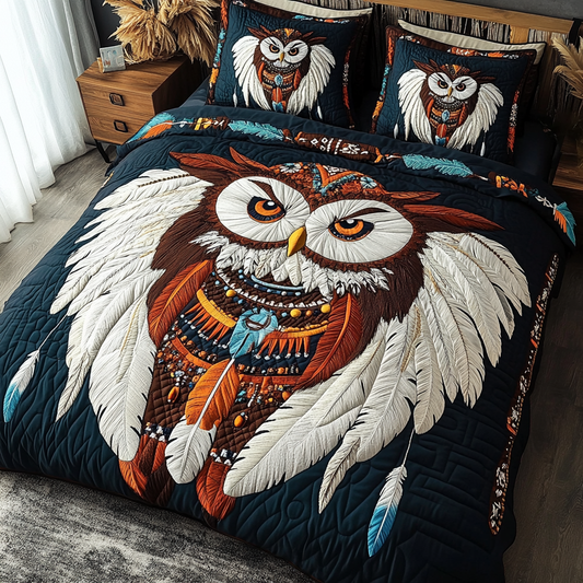 Mystic Owl 3-Piece Quilted Bedding Set NCU0VL2526