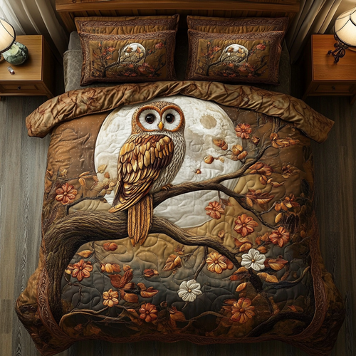 Mystic Owl 3-Piece Quilted Bedding Set NCU0DV3268