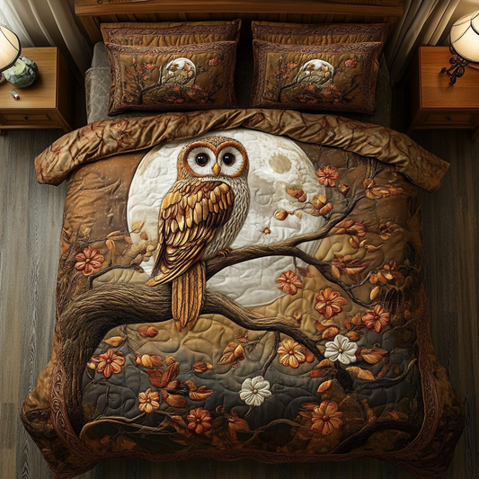 Mystic Owl 3-Piece Quilted Bedding Set NCU0DV3268