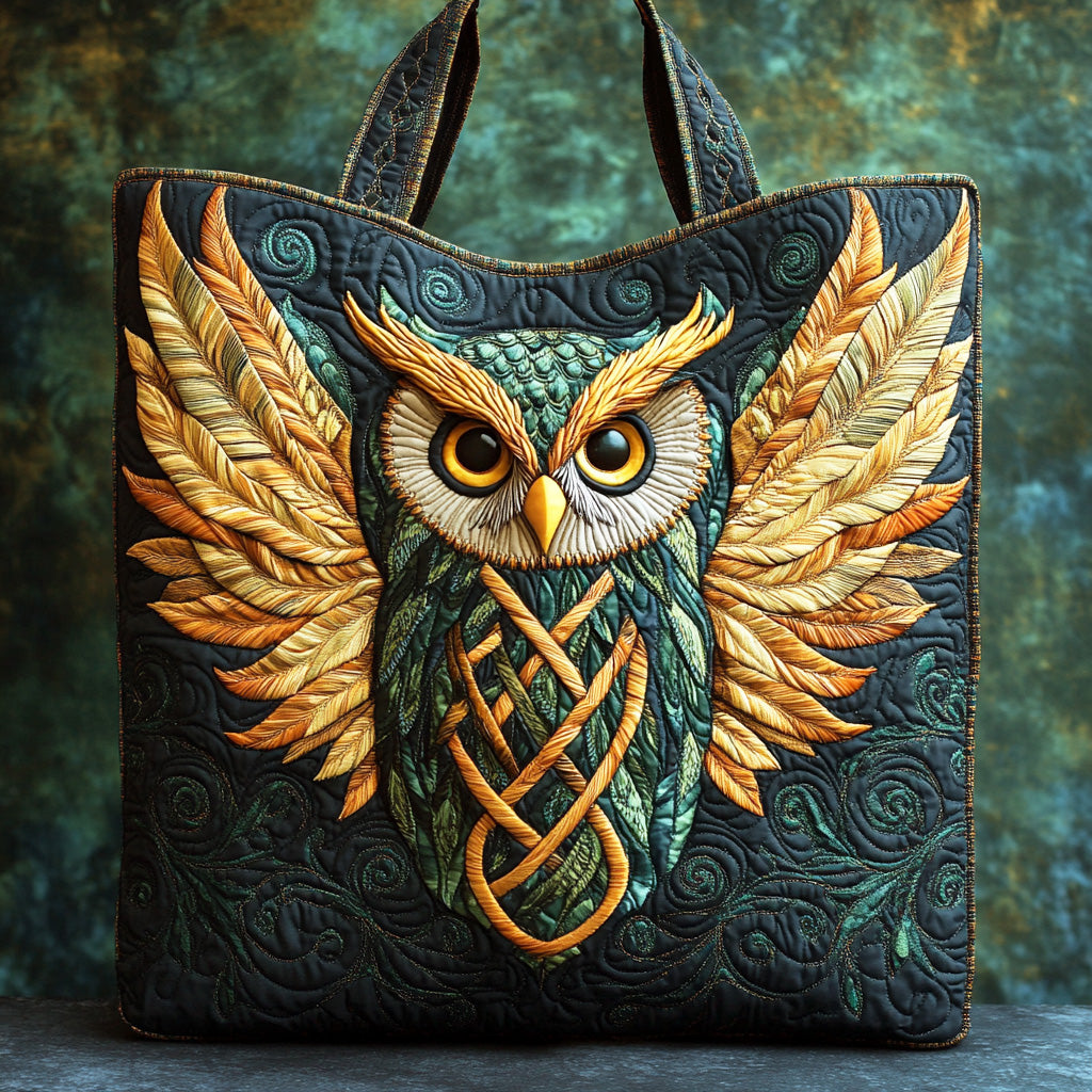 Mystic Owl Weave Quilted Tote Bag NCU0TD1159
