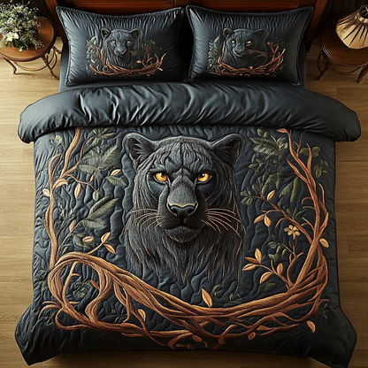 Mystic Panther Twilight 3-Piece Quilted Bedding Set NCU0VL1204