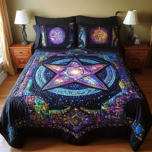 Mystic Pentacle 3-Piece Quilted Bedding Set NCU0PT3301