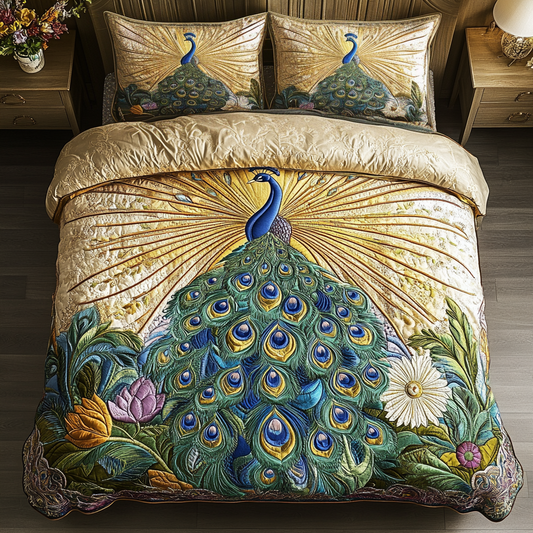 Mystic Plumage 3-Piece Quilted Bedding Set NCU0VH2746