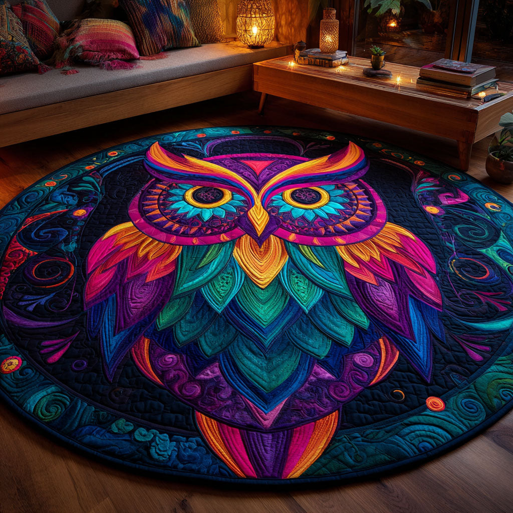 Mystic Plumage Quilted Round Mat NCU0TV134