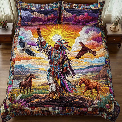 Mystic Prairie 3-Piece Quilted Bedding Set NCU0NT7644