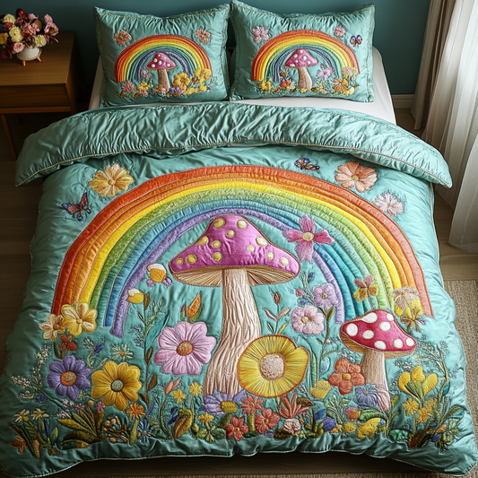 Mystic Rainbows 3-Piece Quilted Bedding Set NCU0VH2595