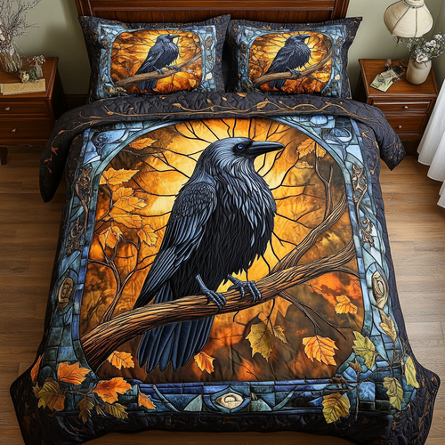 Mystic Raven 3-Piece Quilted Bedding Set NCU0DK3831