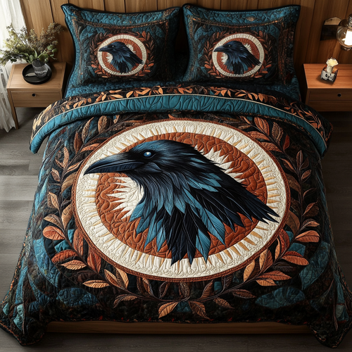 Mystic Raven 3-Piece Quilted Bedding Set NCU0VH3094