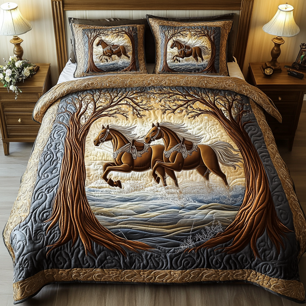 Mystic Rider 3-Piece Quilted Bedding Set NCU0VH1448 – Vantique