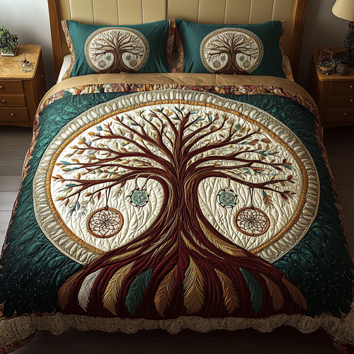 Mystic Roots 3-Piece Quilted Bedding Set NCU0VH2986