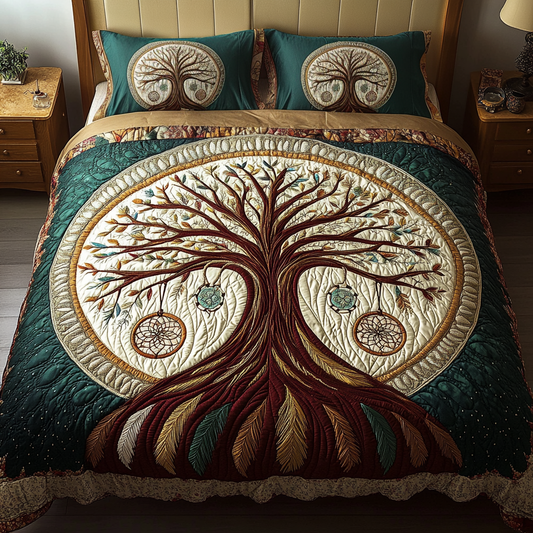 Mystic Roots 3-Piece Quilted Bedding Set NCU0VH2986