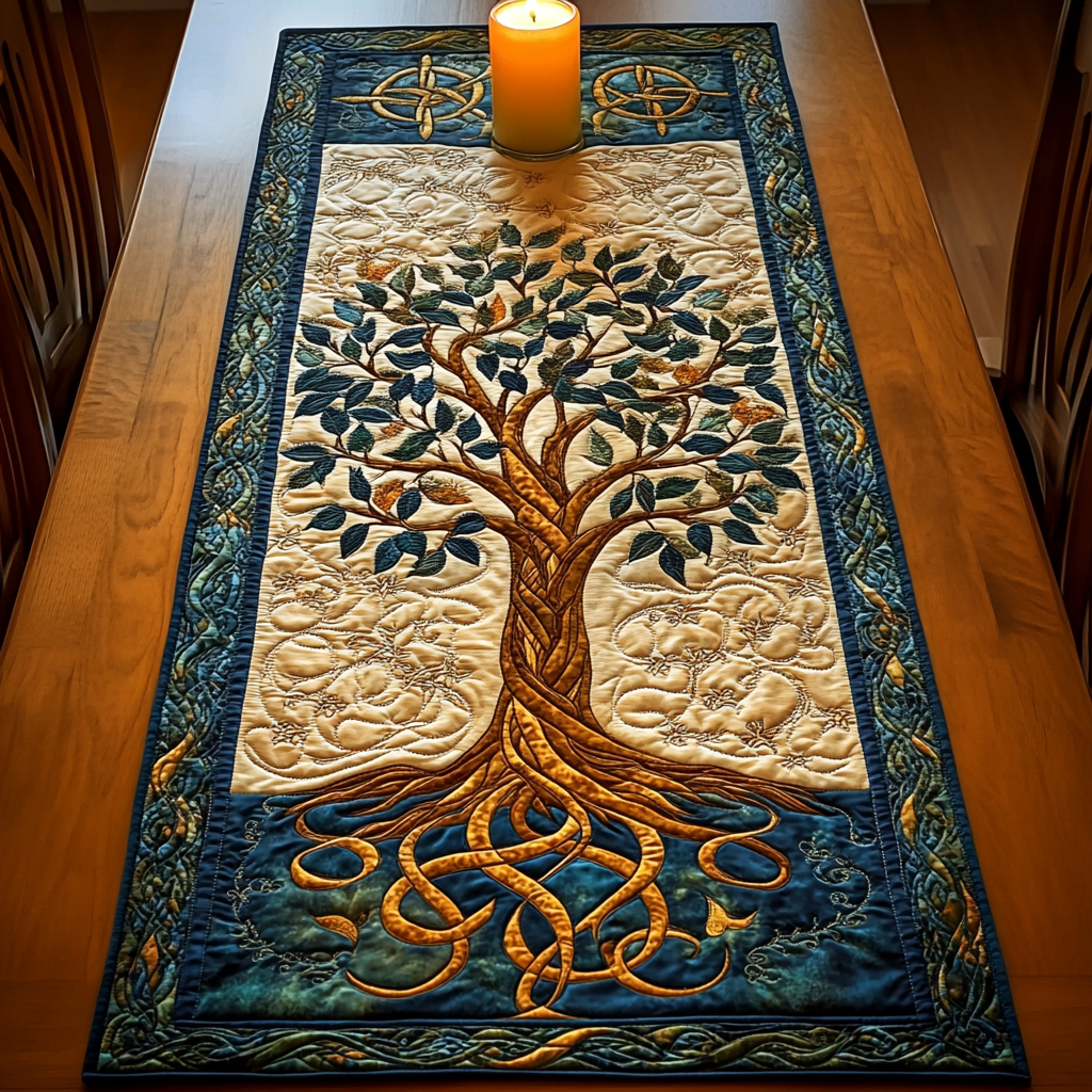 Mystic Roots Quilted Table Runner NCU0VH988 – Vantique