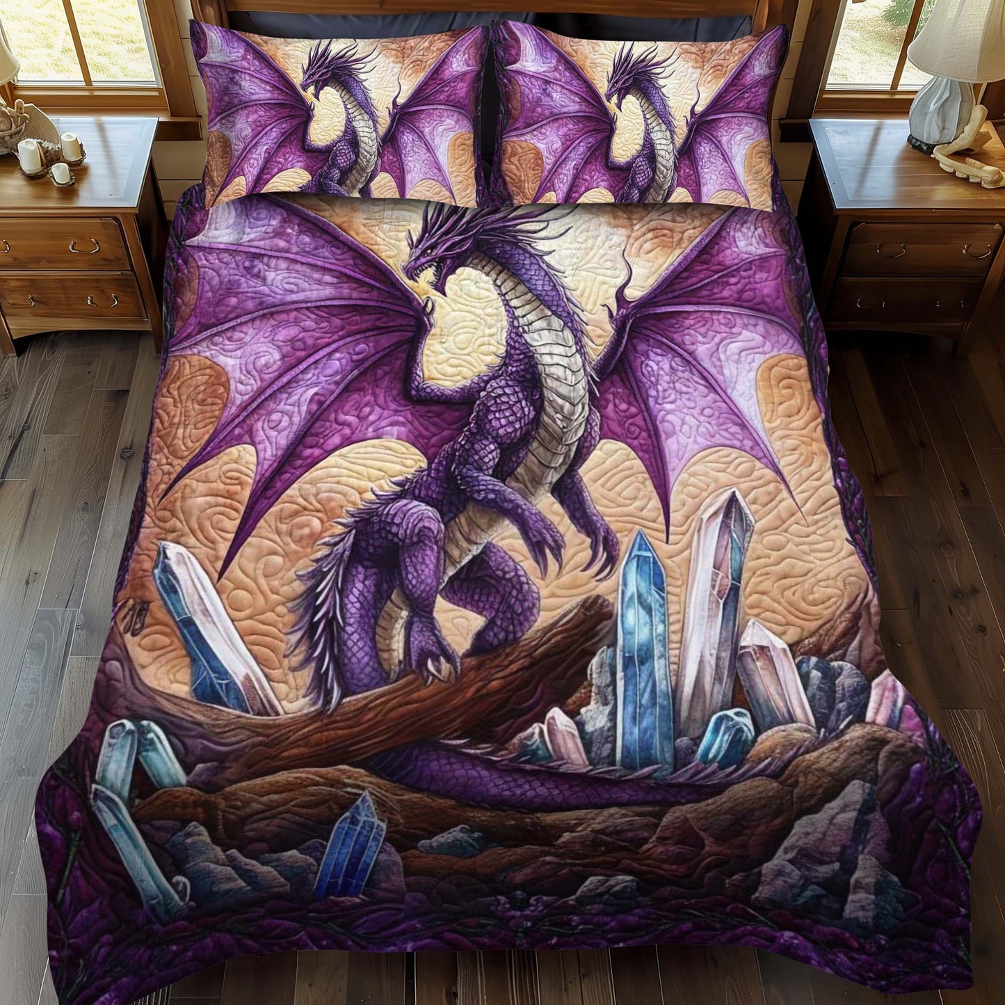 Mystic Scale 3-Piece Quilted Bedding Set NCU0NT914