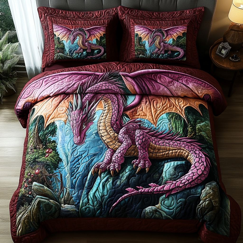Mystic Scales 3-Piece Quilted Bedding Set NCU0DV3822