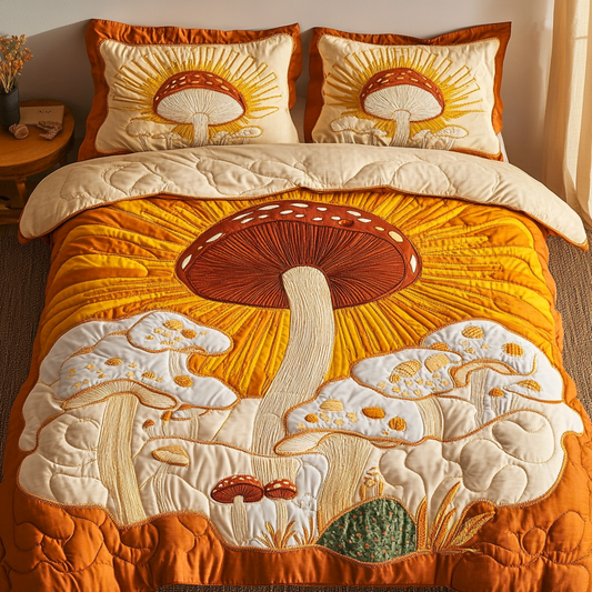Mystic Shroom 3-Piece Quilted Bedding Set NCU0DK4667