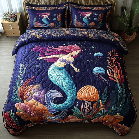Mystic Siren 3-Piece Quilted Bedding Set NCU0DK5058