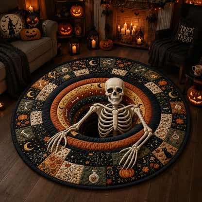 Mystic Skeleton Chasm Quilted Round Mat NCU0HH2051