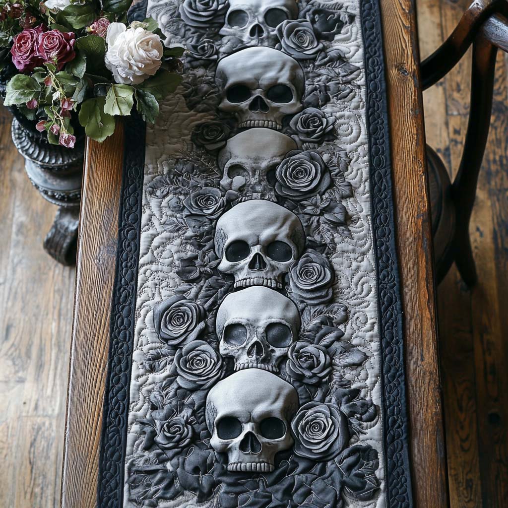 Mystic Skull Quilted Table Runner NCU0NT7962