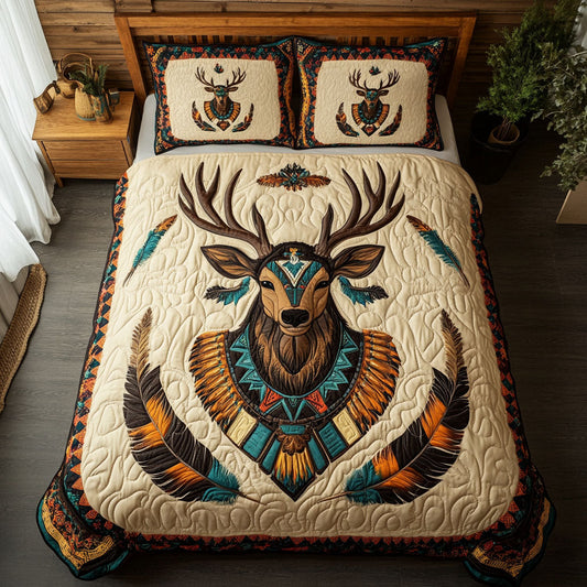 Mystic Stag 3-Piece Quilted Bedding Set NCU0PT4398