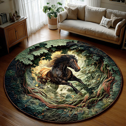 Mystic Stallion Soul Quilted Round Mat NCU0TD990