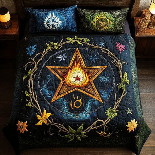 Mystic Star Haven 3-Piece Quilted Bedding Set NCU0PT3555