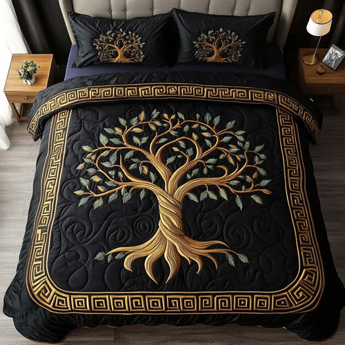 Mystic Tree 3-Piece Quilted Bedding Set NCU0NT9638