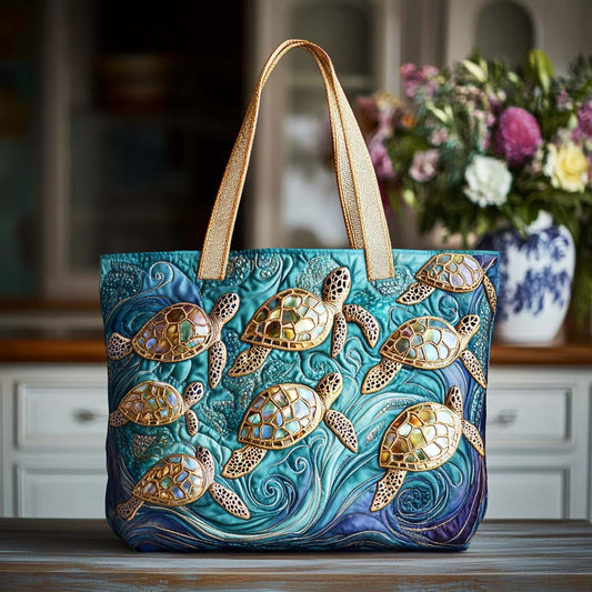 Mystic Turtle Cove Quilted Tote Bag NCU0NT8677