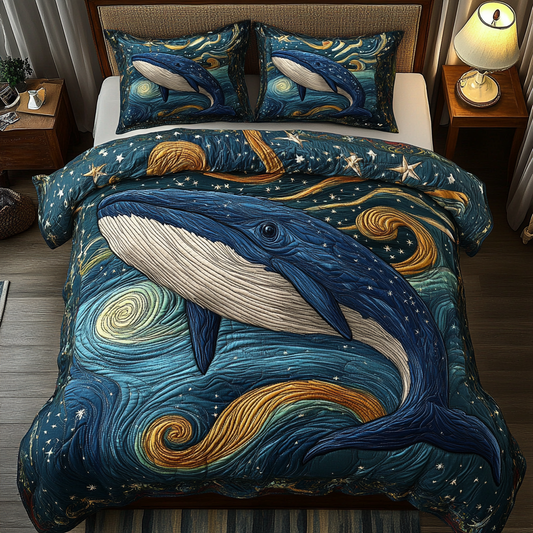 Mystic Wave 3-Piece Quilted Bedding Set NCU0DK5049