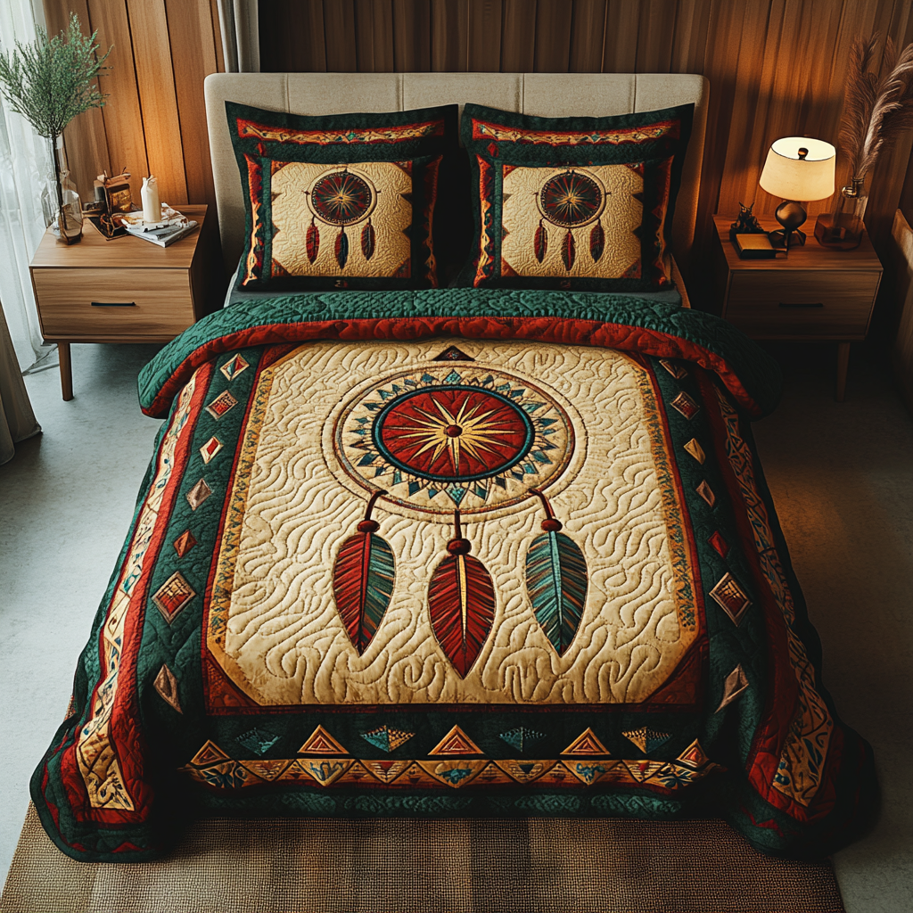 Mystic Web 3-Piece Quilted Bedding Set NCU0DK5181