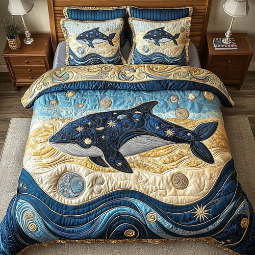 Mystic Whale 3-Piece Quilted Bedding Set NCU0DK3687