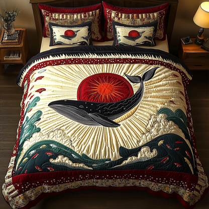 Mystic Whale 3-Piece Quilted Bedding Set NCU0DK8084