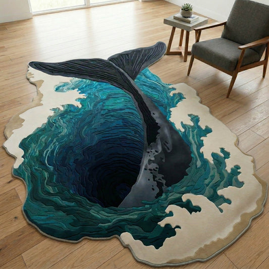 Mystic Whale Custom Shape Area Rug NCU0TD2635