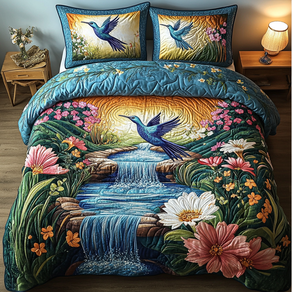 Mystic Wings 3-Piece Quilted Bedding Set NCU0VH3398