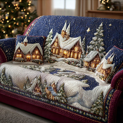 Mystic Winter Lights Quilted Sofa Cover NCU0TD1836