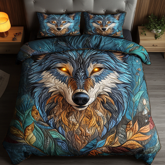 Mystic Wolf Dream Quilted Bedding Set NCU0DK6495