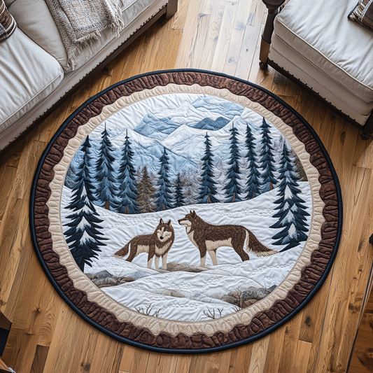 Mystic Wolf Quilted Round Mat NCU0DK4864