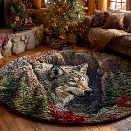 Mystic Wolf Quilted Round Mat NCU0TD2084