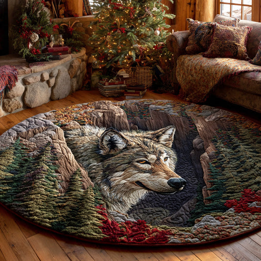 Mystic Wolf Quilted Round Mat NCU0TD2084