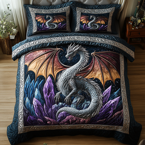 Mystic Wyvern 3-Piece Quilted Bedding Set NCU0DV3665