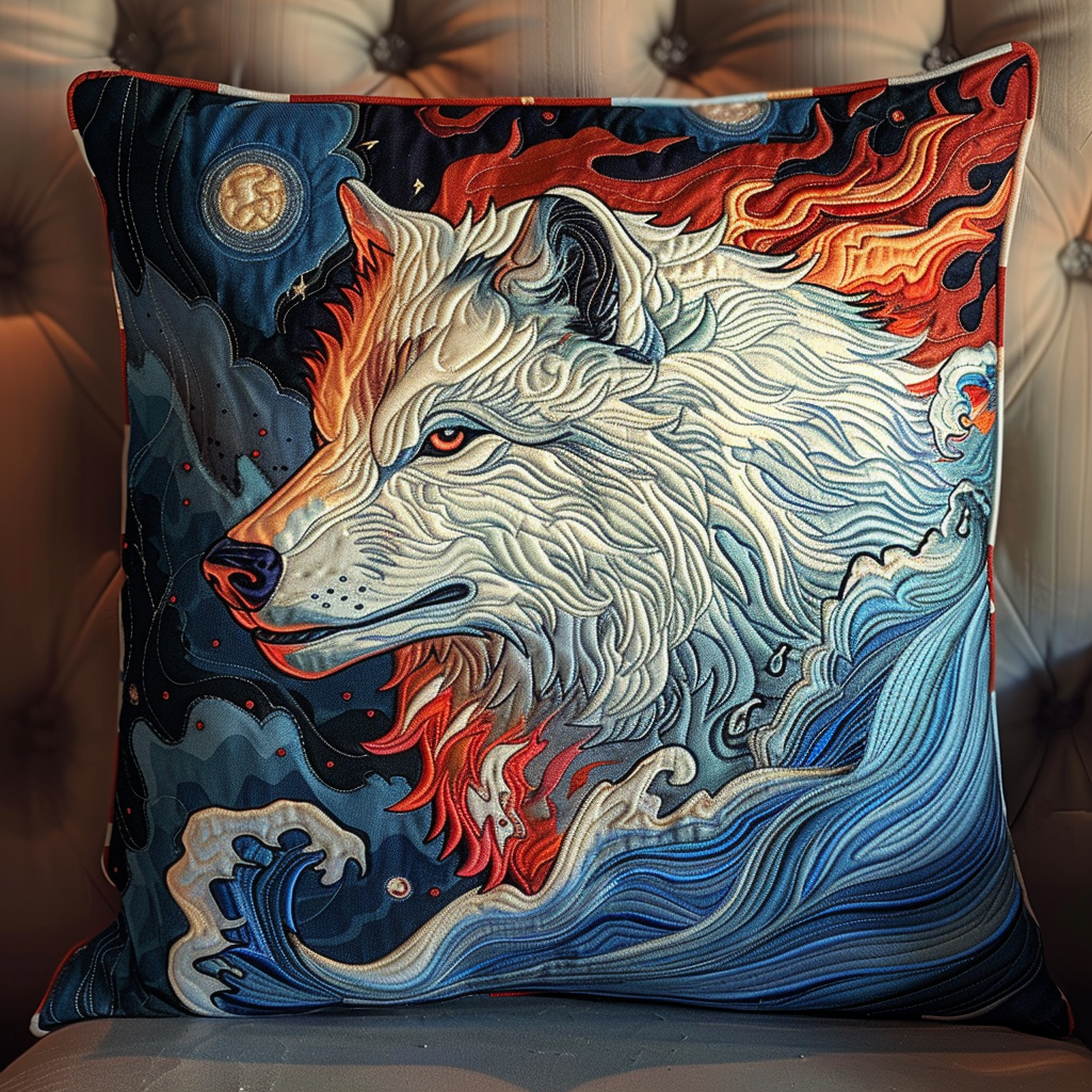 Mystical Ice Wolf Quilted Pillow Case NCU0NT069